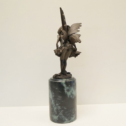 Statue Sculpture Elf Art Deco Style Art Nouveau Style Bronze Signed - Bild 6 von 8