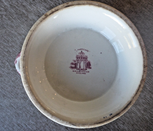W.R. Midwinter Pink "Landscape" RARE 6"H Footed Planter/Vase/Bowl - Picture 2 of 6