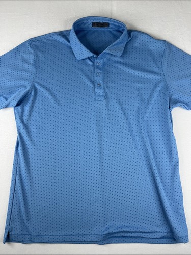 G/FORE Tulum Men's Size XL Golf Polo Blue Jacquard Dot Athleisure - Picture 2 of 6