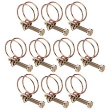 10Pcs, 21-25mm Adjustable Double Wire Hose Clamp for Pump Hose