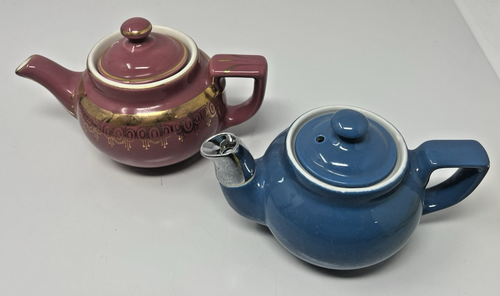 Vintage 2 Hall TEEKANNE gelb & rosa Made in USA - Bild 1 von 8