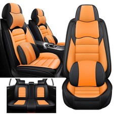 Deluxe Full Set Seat Covers for Toyota Camry 2015-2026, Black-Orange