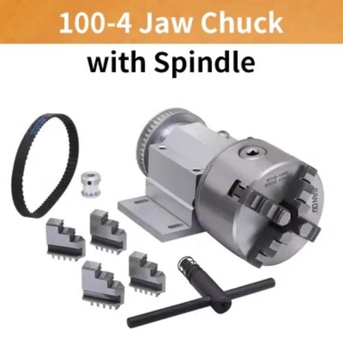 Miniature Lathe Chuck Spindle Assembly 80/100 Three Jaws/four Claws Clamp - Picture 10 of 21