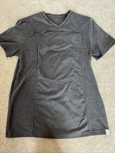 Lalabu Mom Dad X-Large Gray Shirt Baby Carrier Short Sleeve Kangaroo Pouch Top - Bild 1 von 8