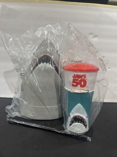 Jaws 50th Anniversary Great White Popcorn Eimer/Becher Set - Sofortversand!