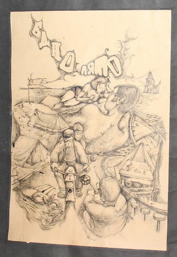 Ink drawing vintage epressionist composition - Picture 2 of 11