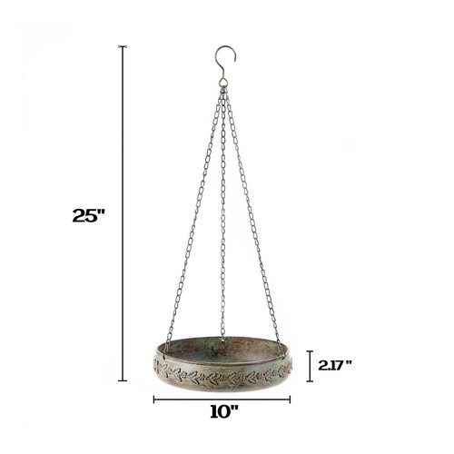 Hanging Bird Baths for Outdoors Metal Feeder Back Yard Deck Patio Garden - Picture 2 of 6