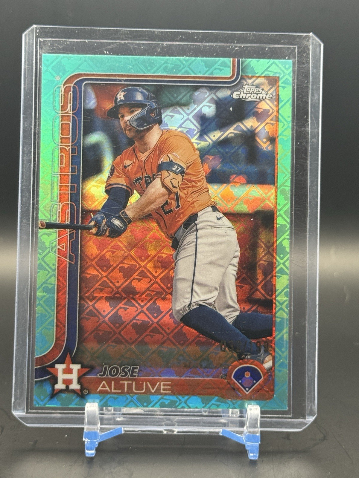 2025 Topps Chrome Logofractor JOSE ALTUVE #77 Aqua Refractor /199 Astros ⚾️🔥
