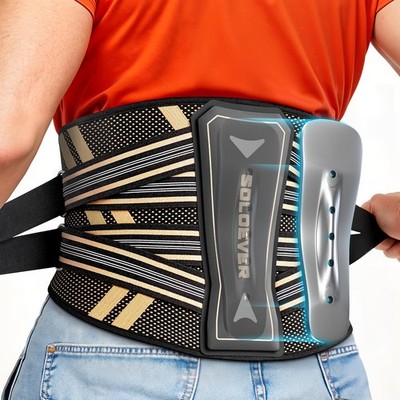 Ultra Breathable Back Brace for Lower Pain Relief,[Medical Large, Black 