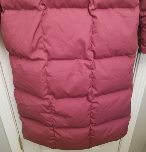 VTG Eddie Bauer Magenta Fuscia Long Goose Down Puffer Coat Parka 80s USA Sz XS - Picture 8 of 15