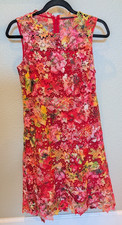 T Tahari Women's Sleeveless Lacy Floral Dress Size 2