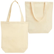 Set of 24 Bulk Blank Cotton Canvas Tote Bags for DIY Crafts, 13x11.5 in