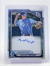 BRAYDEN TAYLOR 2024 BOWMAN CHROME MEGA BOX AUTOGRAPH AUTO Q1420