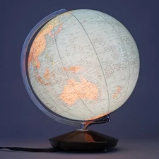 Vintage World Globe Glass With Lighting 1:48,000,000 1.Z