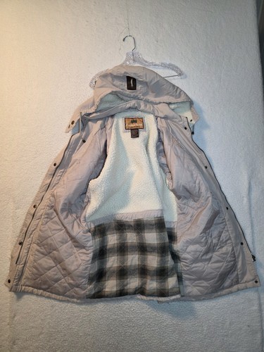 Parka vintage Outdoor Spirit cotone flanella e sherpa foderato rosa giacca invernale zip - Foto 4 di 17