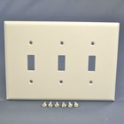 Cooper 2041W White 3-Gang Toggle Switch Flush Mid-Size Cover Thermoset Wallplate