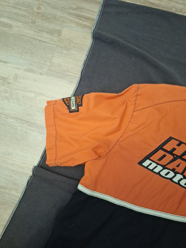 Harley Davidson Hemd mit Knopfleiste Large schwarz orange kurzarm - Bild 11 von 11