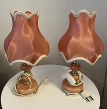 Vintage Nachttischlampen mit Onyx Stein Tischlampe 2er Set , H- ca. 32 cm