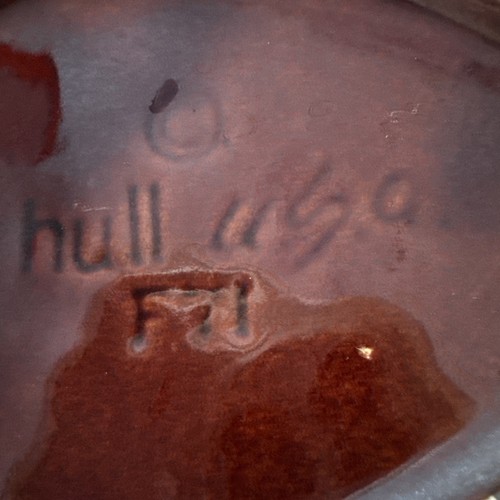 Vintage Hull USA Keramik F71 braun Tropfschwan Übertopf oder Schale 7,5 Zoll neuwertig! - Bild 6 von 7