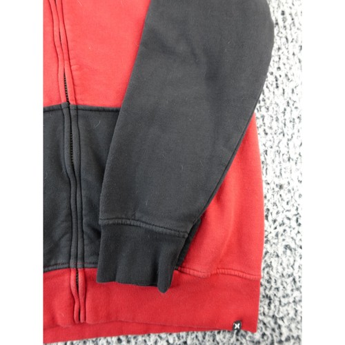 Hurley Herren Full Zip Hoodie Rot Schwarz Logo Größe L - Bild 4 von 11