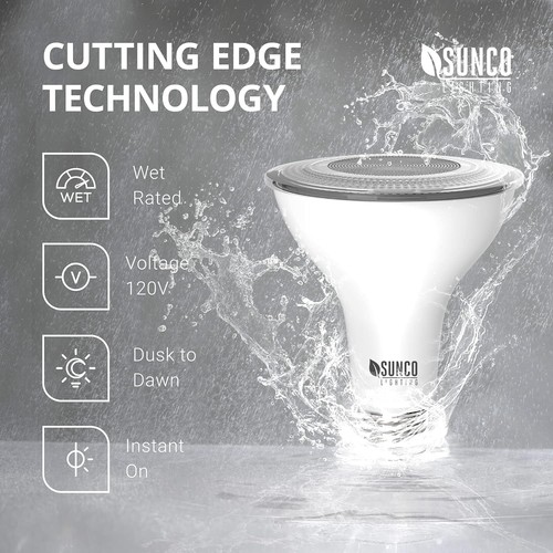 Sunco LED PAR30 Dusk to Dawn Light Bulb 4 Count (Pack of 1), 2700k Soft White  - Picture 4 of 8