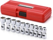 10-Piece 3/8" Drive Universal Joint Socket Set, 6 Point, Metric, 10-19 Mm