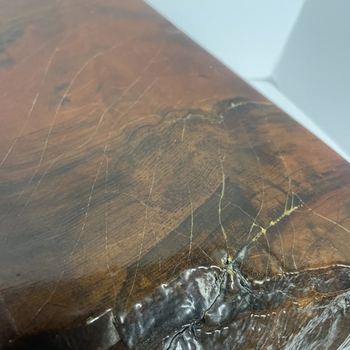 Vintage Large 9” Burl Wood Live Edge Jewelry Trinket Box - Velvet Lined - Picture 8 of 24