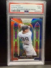 2021 Panini Prizm - Stained Glass Aaron Judge #SG-5 Red White & Blue Prizm