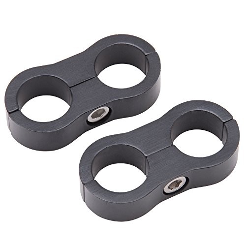 Russell 654303 Hose Separator (2) -6AN (3/8 ) Ports Black Anodized Finish 1/Pkg. - Picture 2 of 3