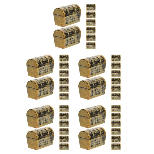  8 Stück Miniatur Vintage Schatztruhe Modelle Piratenkiste kleine Aufbewahrung - Bild 20 von 20