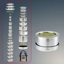 PoketDream ProH Cookware 31pc Set Stackable Camping Pots, Pan & Steamer + Bag