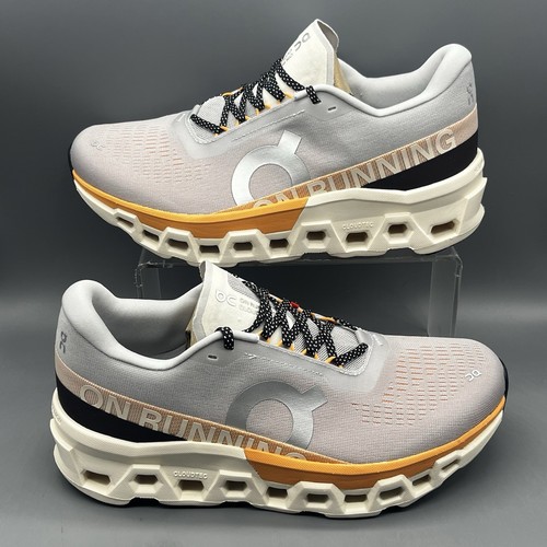 On Running Cloudmonster 2 Mens 9.5 Grey Orange Training Shoes Running Sneakers - Picture 3 of 16