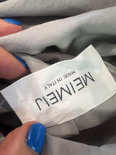 FALDA GRIS MEIMEI MADE IN ITALY 38 CORDÓN FRONTAL A PRESIÓN DOBLADILLO BURBUJA MIDI XS - Imagen 8 de 10