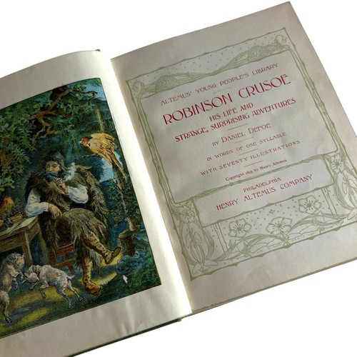 robinson crusoe by daniel defoe Vintage 1899 Hardcover Book - Picture 2 of 6