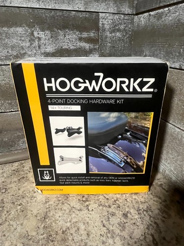 HogWorks 4-Point Docking Hardware Kit Black for Harley Touring Models 2014 Up