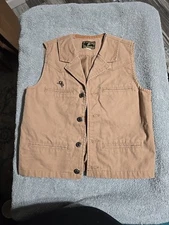 Wyoming Traders Vest Brown Camel Canvas  Boys 6-8 Button Up Western Lined