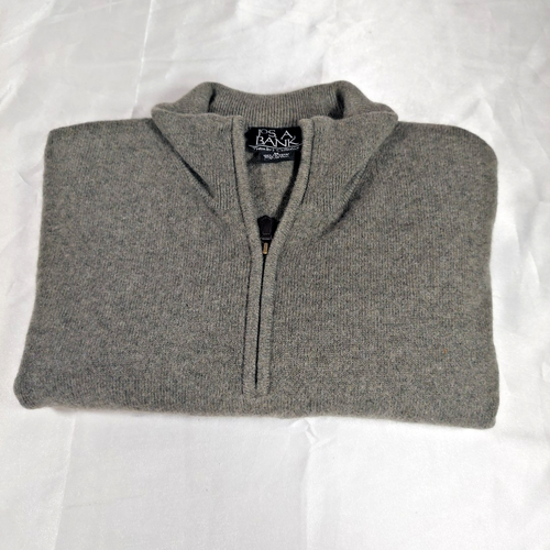 Jos. A. BANK Travelers Collection Mens Sweater M 100% Cashmere Olive 1/4 Zip - Picture 6 of 7