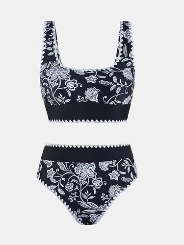 Conjunto de bikini retro de cintura alta sin aros talla 14 16 para mujer y mujer - Imagen 6 de 9