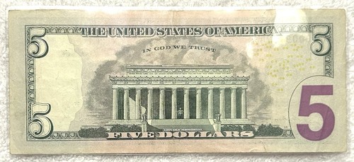 00099074* - Low 320K Run Star Note - Fancy Zip Code Serial 2009 $5 Bill - Picture 3 of 3