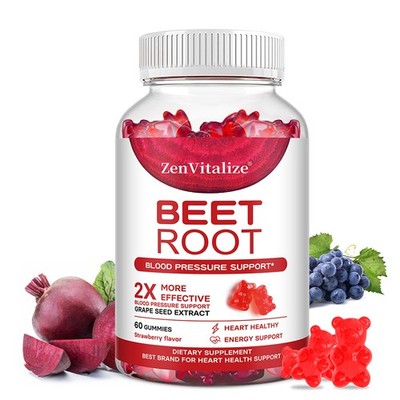 Beet Root Gummies with Grape Seed Extract-2X Blood Pressure Support,Energy