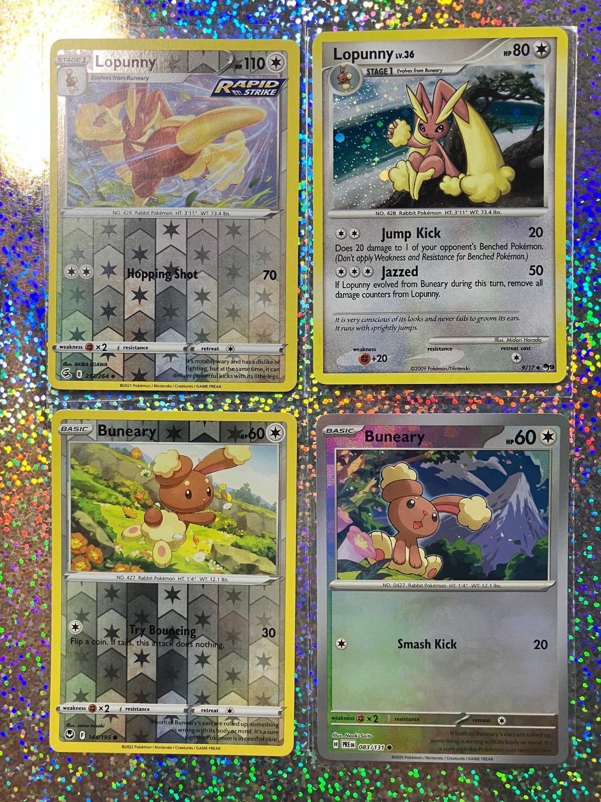 Pokemon TCG: Master Ball Pattern 083/131 Buneary; POP Series 9 Holo 9/17 Lopunny