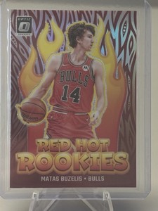 2024-25 Panini Donruss Optic Matas Buzelis Red Hot Rookies Holo RC No. 1 Bulls