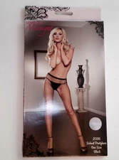 Seven 'til Midnight Bodysuit Women's Black One Size Fishnet Pantyhose 20311