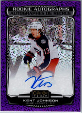 Kent Johnson 2022-23 O-Pee-Chee Platinum Rookie Auto Violet Pixel /99 #R-KJ