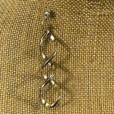 Spiral Twist Drop Dangle Earrings Silver Tone Boho Fashion Statement Jewelry