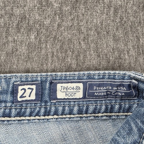 MISS ME Embellished Chain Flap Pockets Bootcut Jeans SZ 27 Med Wash Distressed - Picture 6 of 20