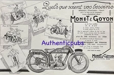 PUBLICITE MONET & GOYON MOTO AFFAIRES TOURISME SPORT CHAMPIONNAT DE 1926 AD
