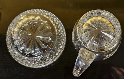 Waterford Crystal Irish Lace Creamer Open Sugar Bowl Set Signed - Picture 11 of 11