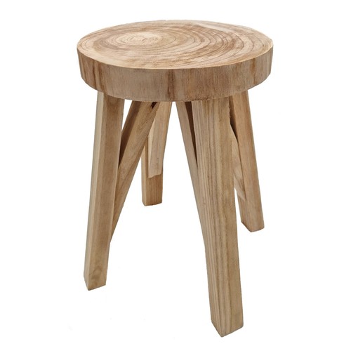 Massiv Holz Sitzhocker - 40cm - Kinder Hocker Blumen Pflanzen Deko Ständer natur - Bild 1 von 5