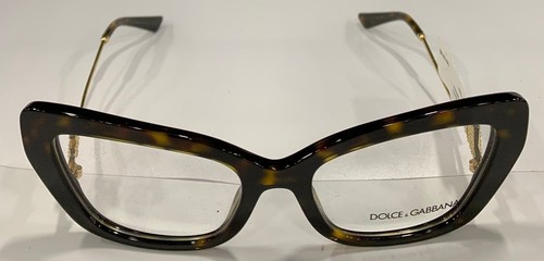 DOLCE & GABBANA DG3391B Women’s Cat-Eye Eyeglass Frames Havana/Gold 56-19-145